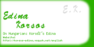 edina korsos business card